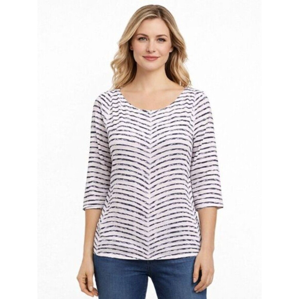 Chico's Nautical Stripe Cotton Top Size 1 (8)
